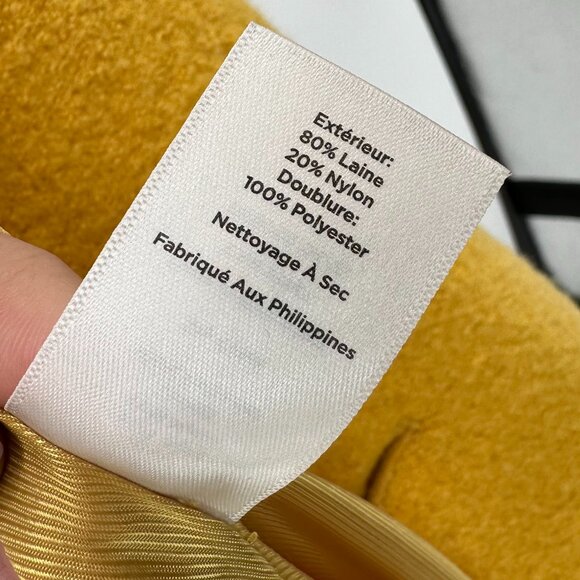 Talbots Mustard Yellow Wool Coat Size 16 - Double Breasted Blazer Coat - Picture 8 of 12